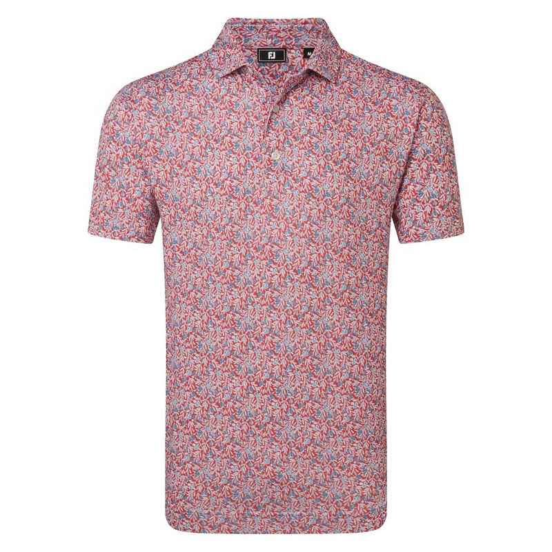 FootJoy Meadow Print Lisle Pique - Nantucket Red/Chambray/Coastal Blue