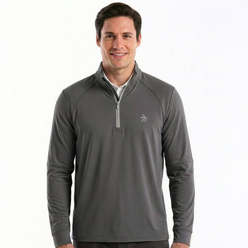 Original Penguin Ls Mixed Media 1/4 Zip Pullover - Quiet Shade